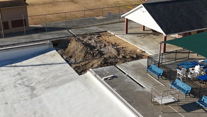 Construction at the McInnis Aquatic Center